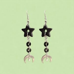 Black Stars Earrings